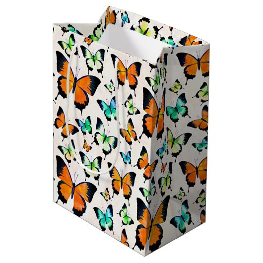Sommerschmetterlinge Mittlere Geschenktüte (Rückseite Schrägansicht)
