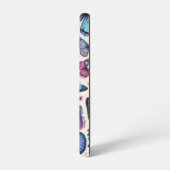 Sommerschmetterlinge; Muster in Rosa und Blau Samsung Galaxy Hülle (Linke Seite)
