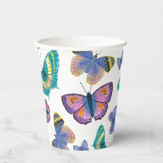 Sommerschmetterlinge Pappbecher (Vorderseite)