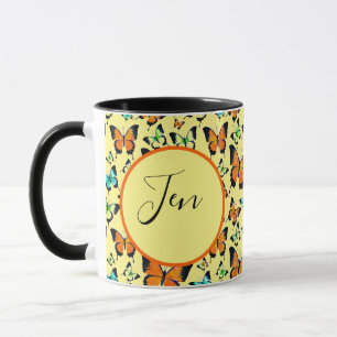 Sommerschmetterlinge personalisierte Kaffee-Tasse Tasse