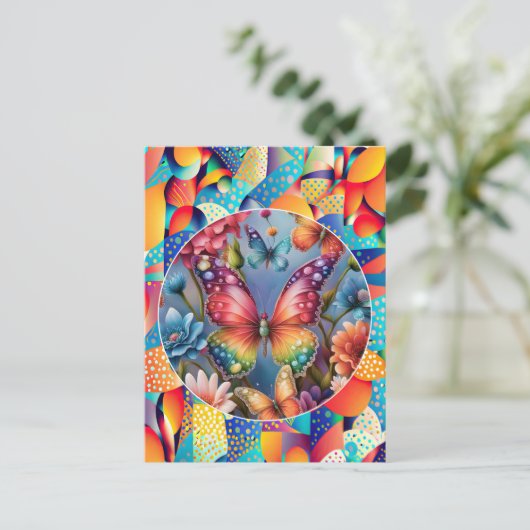 Sommerschmetterlinge Postkarte (Stehend Vorderseite)