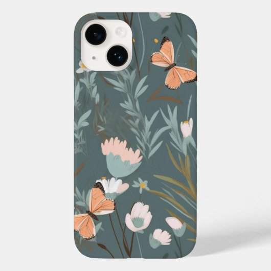 Sommerschmetterlinge und Wildblumen Case-Mate iPhone Hülle (Rückseite)