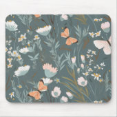 Sommerschmetterlinge und Wildblumen Mousepad (Vorne)