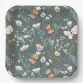 Sommerschmetterlinge und Wildblumen Pappteller (Vorderseite)