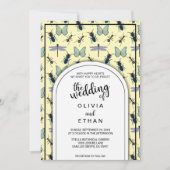 Sommerschmetterlingsmuster Blumenzauber Einladung (Vorderseite)