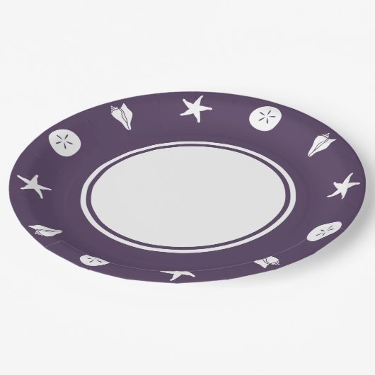 Sommerschnecken in Lila Papierplatte Pappteller (Schrägansicht)