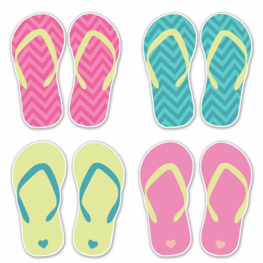 Sommerschuhe Flip Flops Aufkleber (Vorderseite)