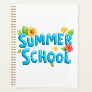 Sommerschule - Sommerschultext mit Blume Planer