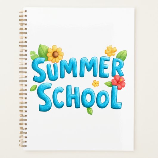 Sommerschule - Sommerschultext mit Blume Planer (Vorderseite)