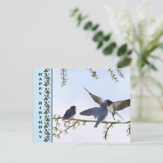 Sommerschwalben Postkarte (Stehend Vorderseite)