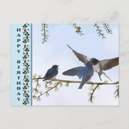 Sommerschwalben Postkarte (Vorderseite)