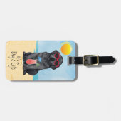 Sommerschwarzer Lab Gepäckanhänger (Vorderseite horizontal)