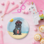 Sommerschwarzer Lab Pappteller (Party)