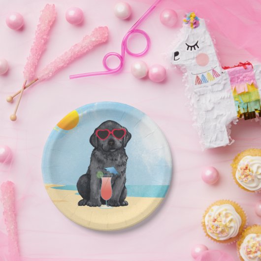 Sommerschwarzer Lab Pappteller (Party)