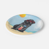 Sommerschwarzer Lab Pappteller (Schrägansicht)