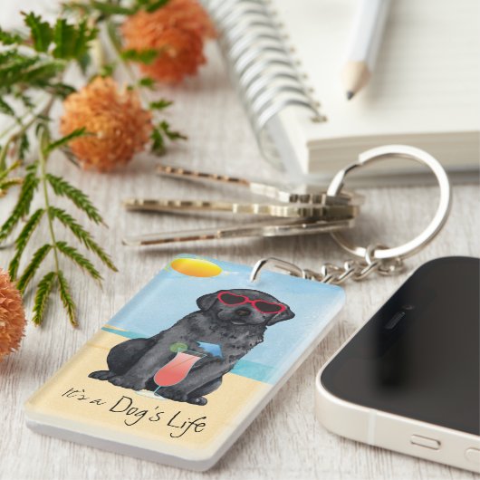 Sommerschwarzer Lab Schlüsselanhänger (Vorderseite rechts)