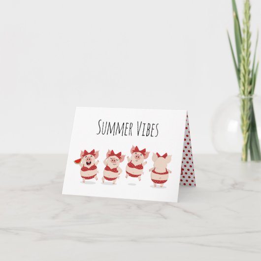 Sommerschweine in Bikinis Blank Inside Card (Vorderseite)