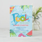 Sommerschwimmbad Party Geburtstag Einladung (Stehend Vorderseite)