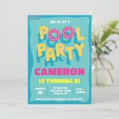 Sommerschwimmbad Party Geburtstag jedes Jahres Einladung (Stehend Vorderseite)