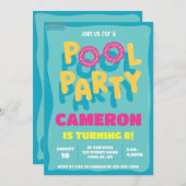 Sommerschwimmbad Party Geburtstag jedes Jahres Einladung (Vorne/Hinten)