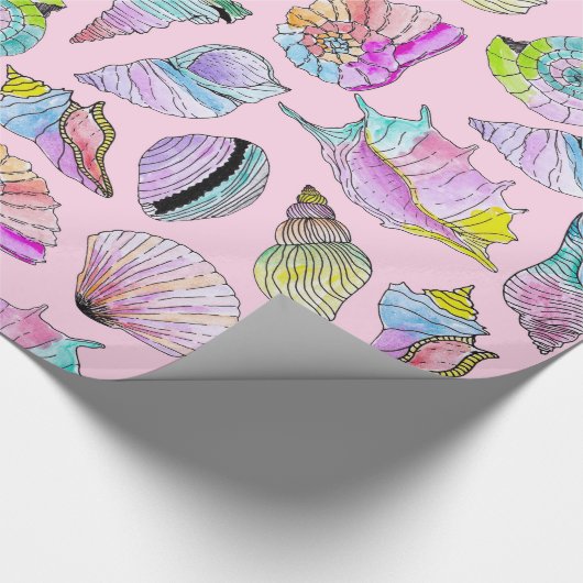 SommerSeashells in der Girly gemalten Geschenkpapier (Ecke)