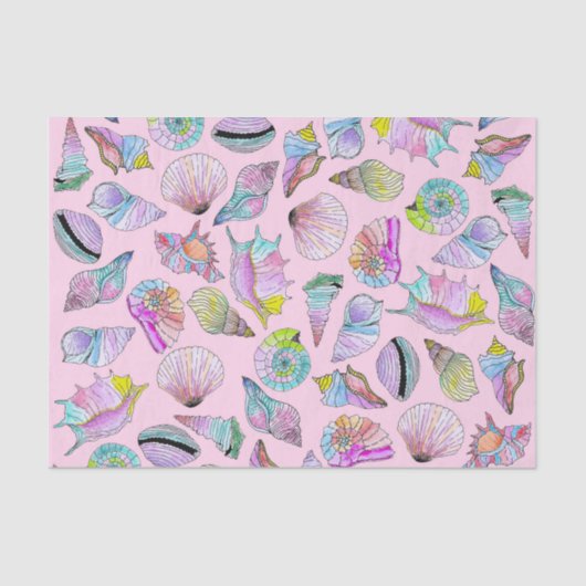 SommerSeashells in der Girly gemalten Seidenpapier (Vorderseite)