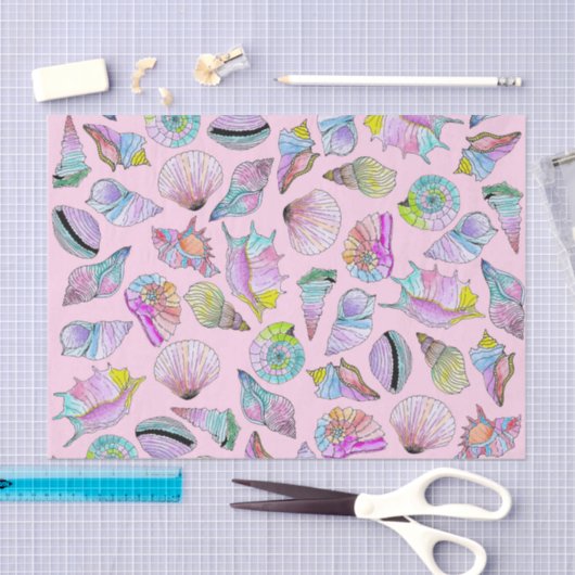SommerSeashells in der Girly gemalten Seidenpapier (Handwerk)