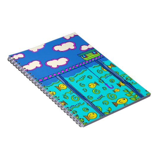 Sommersee Fischen Notizblock (Rechte Seite)