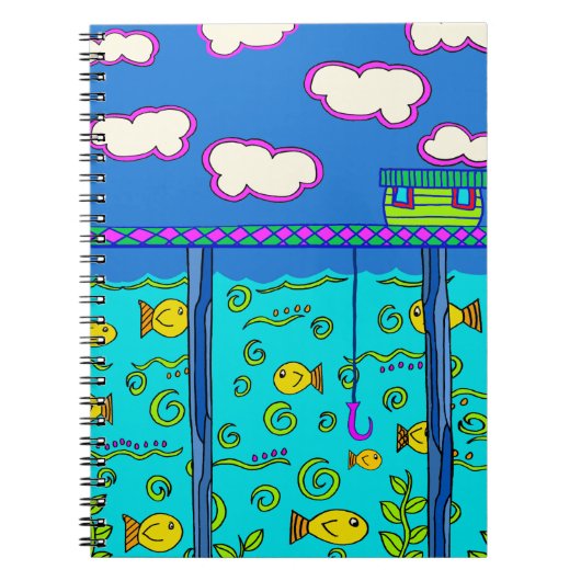 Sommersee Fischen Notizblock (Vorderseite)