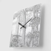 Sommersee mit Holz-Graphitstift Zeichnend Quadratische Wanduhr (Winkel)