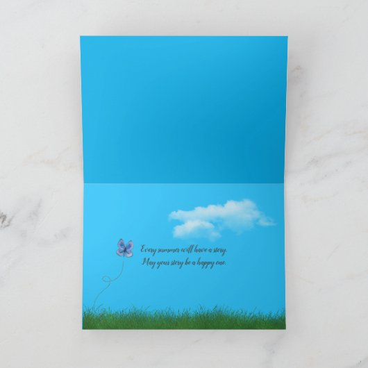 Sommerseilgarten mit Pappchen Karte (Innenseite)