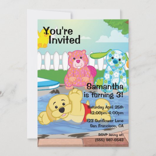 Sommersensationspool Einladung (Vorderseite)