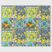 Sommersizilianische Zitrusfrüchte-Keramik Geschenkpapier (Flach)
