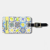 Sommersizilianische Zitrusfrüchte Mittelmeer-Majol Gepäckanhänger (Vorderseite horizontal)