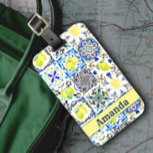 Sommersizilianische Zitrusfrüchte Mittelmeer-Majol Gepäckanhänger