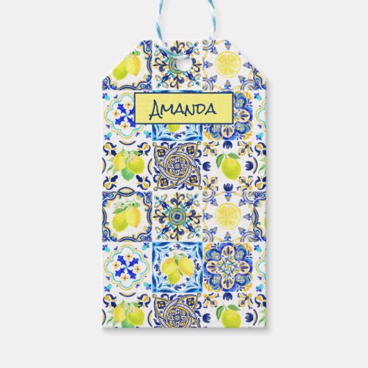 Sommersizilianische Zitrusfrüchte Mittelmeer-Majol Geschenkanhänger (Vorderseite)