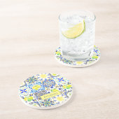 Sommersizilianische Zitrusfrüchte Mittelmeer-Majol Getränkeuntersetzer (Seite)