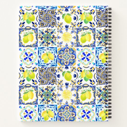 Sommersizilianische Zitrusfrüchte Mittelmeer-Majol Notizblock (Rückseite)