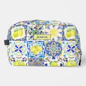 Sommersizilianische Zitrusfrüchte Mittelmeer-Majol Waschbeutel (Vorderseite)