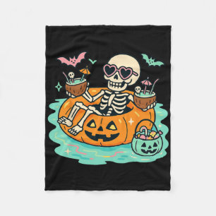 Sommerskelett in Kürbisschwimmen Niedlichen Spooky Fleecedecke