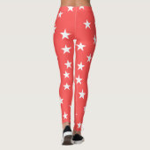 Sommersmuster Leggings in Rot und Weiß Star (Rückseite)