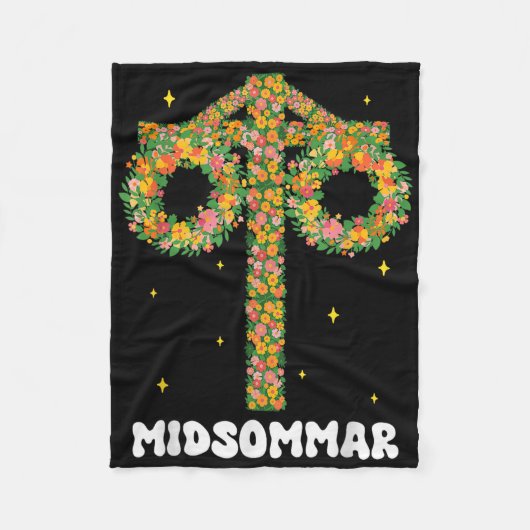 Sommersolstice Maypole Midsommar Schweden Fleecedecke (Vorderseite)