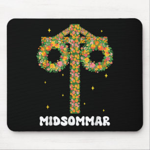 Sommersolstice Maypole Midsommar Schweden Mousepad