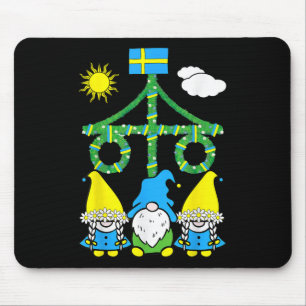 Sommersolstice Maypole Midsommar Schweden Mousepad