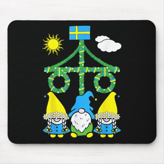 Sommersolstice Maypole Midsommar Schweden Mousepad (Vorne)