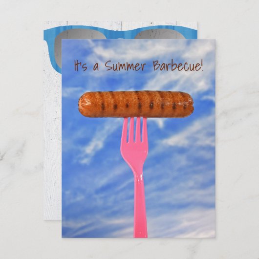 Sommersolstin-Party Einladung (Vorne/Hinten)