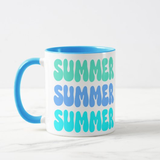 Sommersommer Retro Blau Tasse (Links)