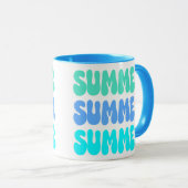Sommersommer Retro Blau Tasse (VorderseiteRechts)