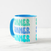 Sommersommer Retro Blau Tasse (Vorderseite Links)