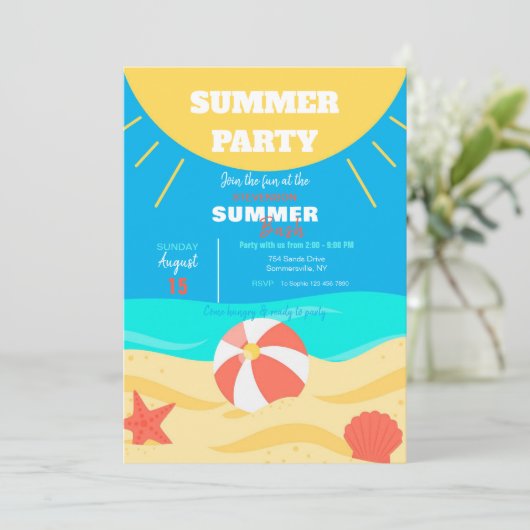 Sommersonne Einladung (Stehend Vorderseite)